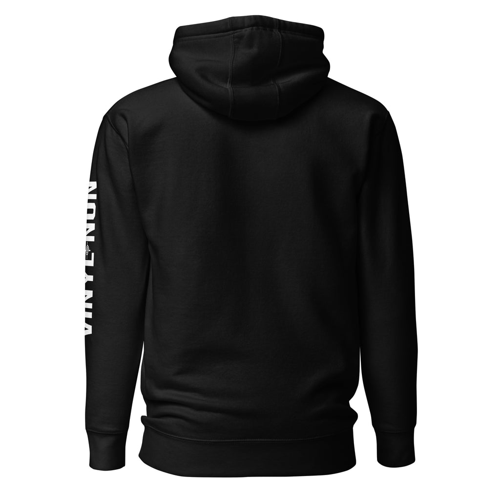NO Christianity minimalist statement hoodie (back)