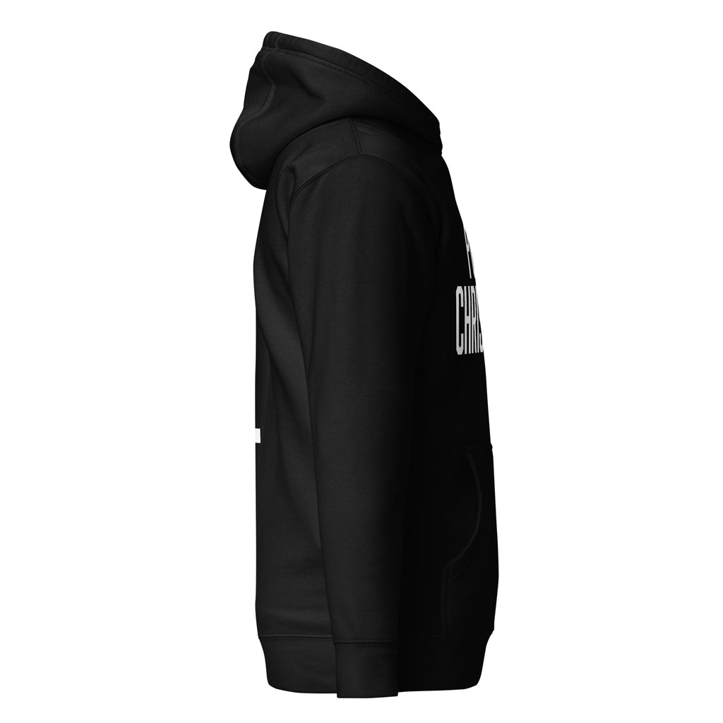 POST CHRISTIAN graphic hoodie - secular identity apparel (right)